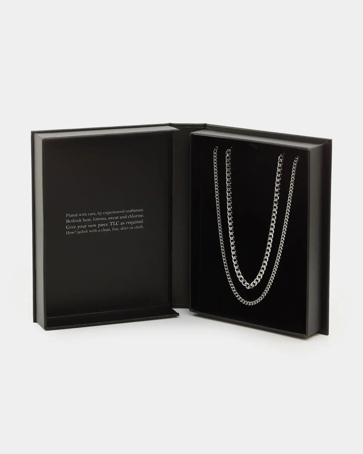 NXS Diamond Cut Curb Set White Gold - Image 4