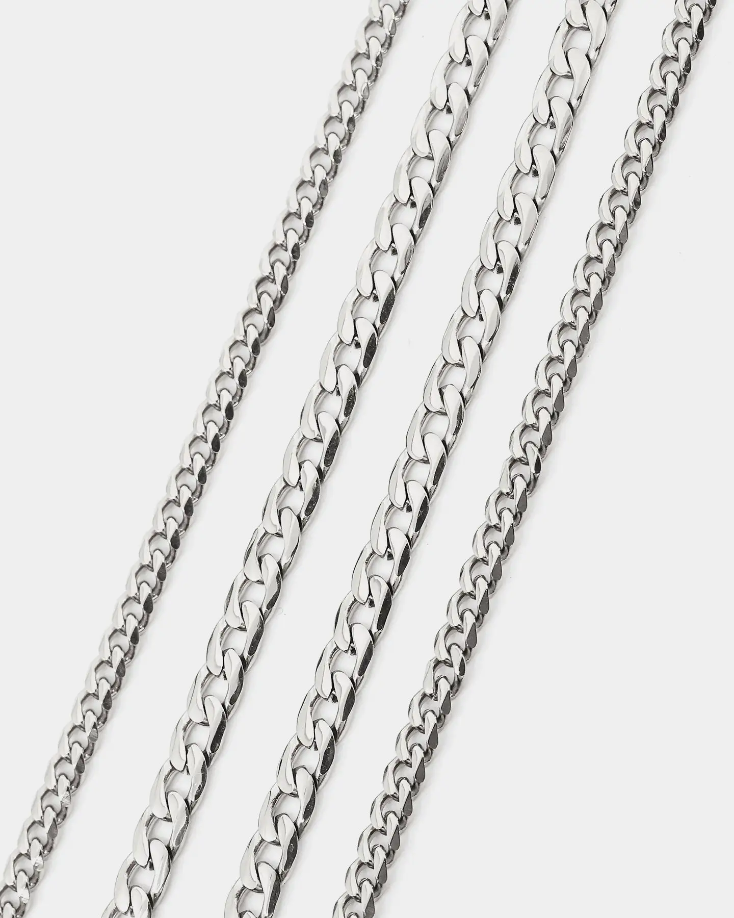 NXS Diamond Cut Curb Set White Gold - Image 5