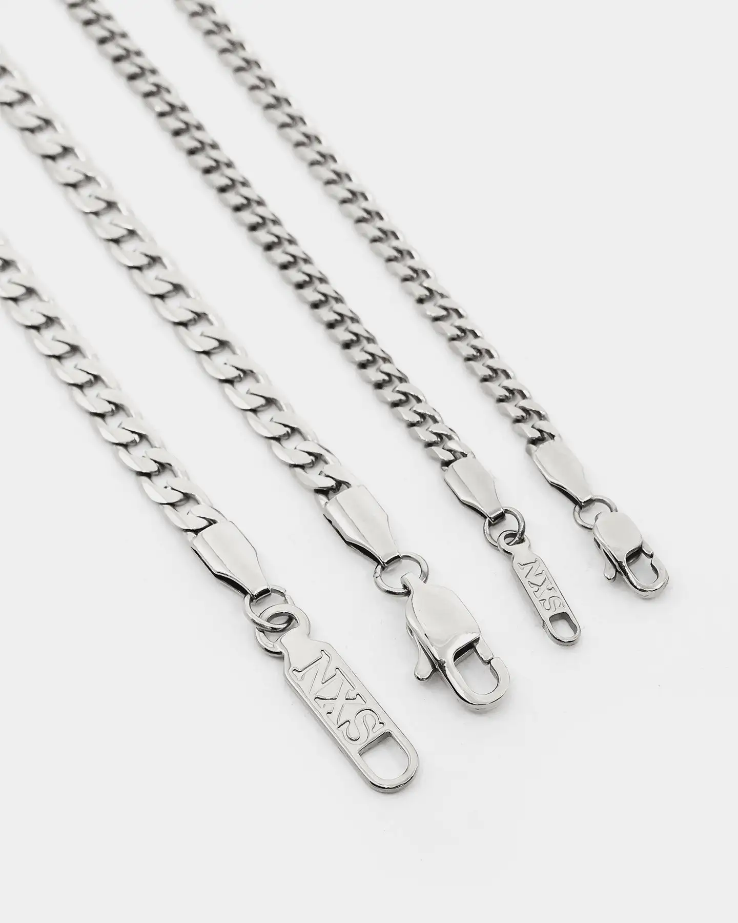 NXS Diamond Cut Curb Set White Gold - Image 6