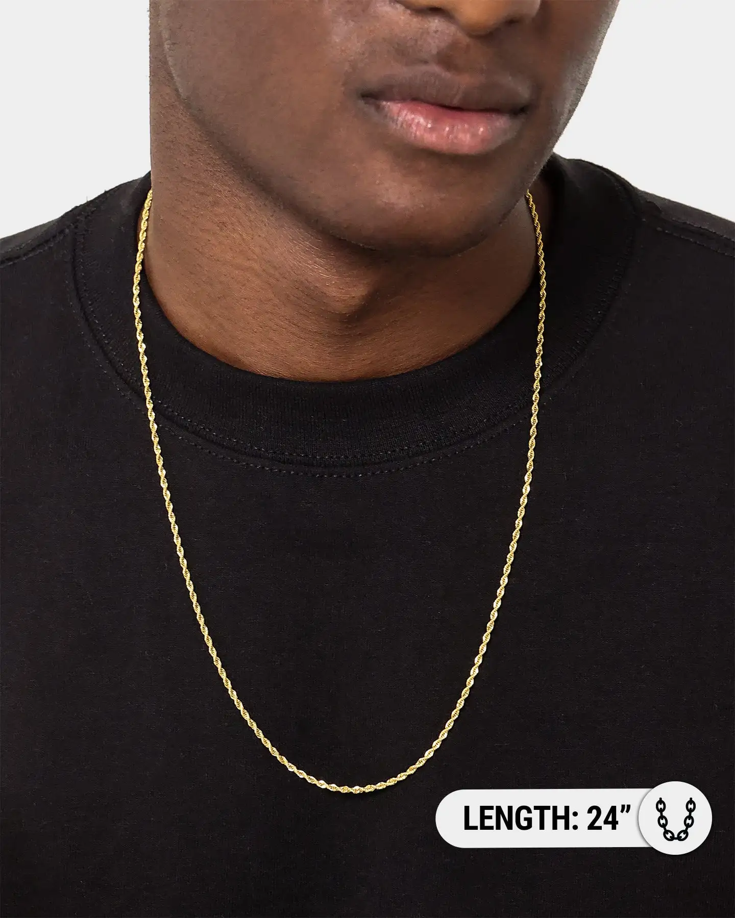 NXS 2mm Rope Necklace Gold - Image 6