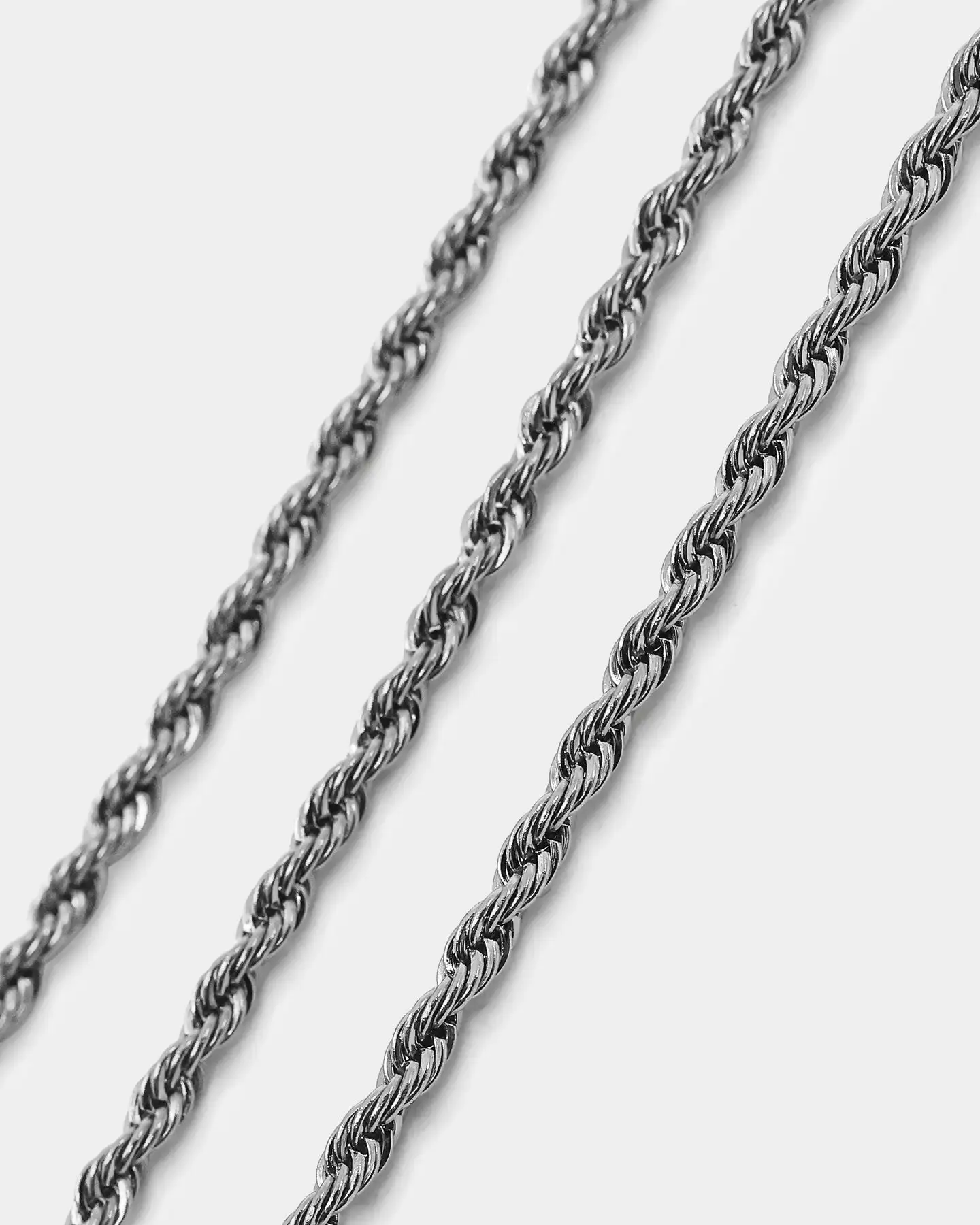 NXS 2mm Rope Necklace White Gold - Image 8