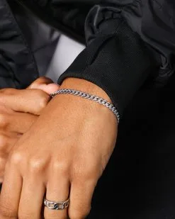 NXS 5mm Cuban Bracelet White Gold