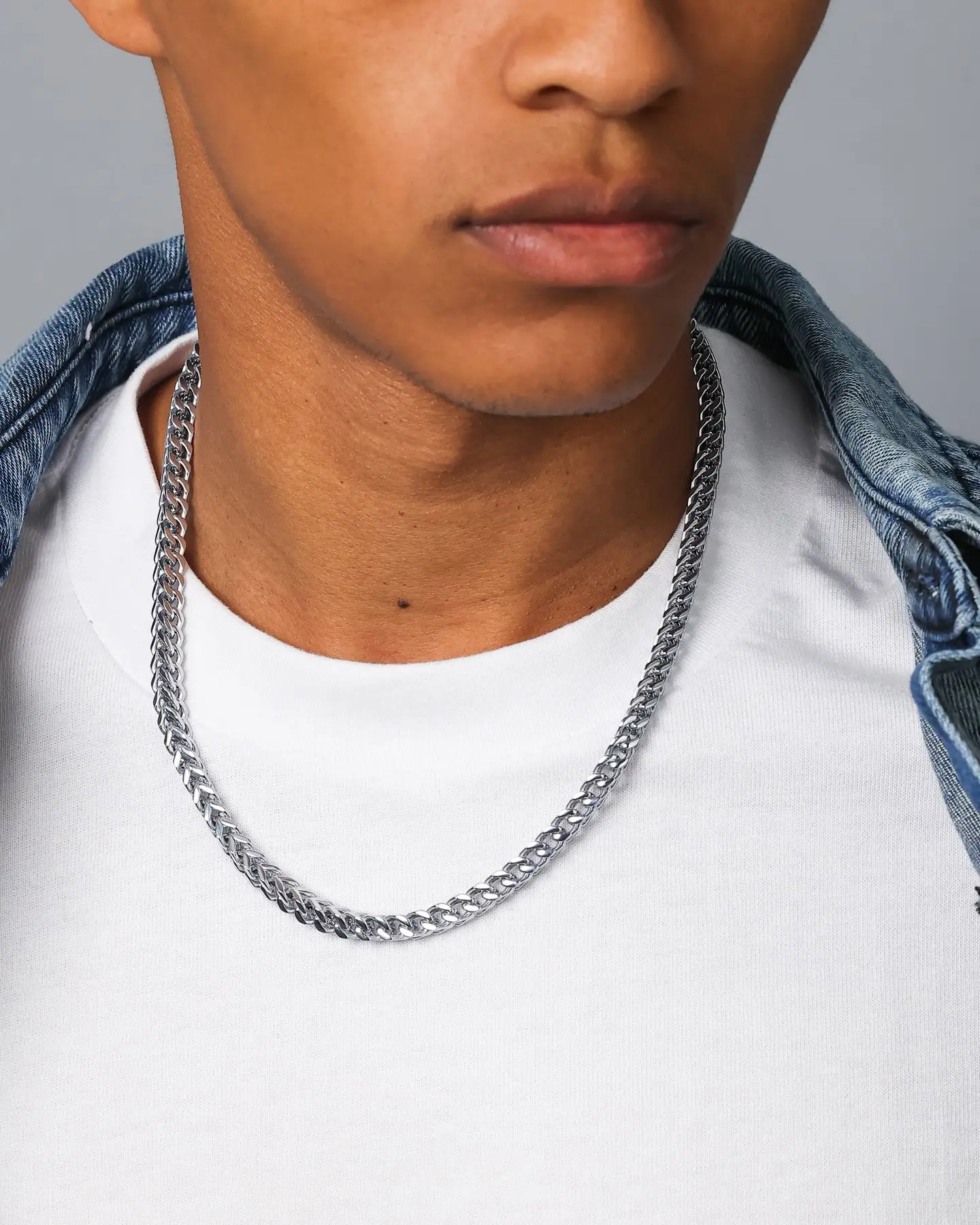 NXS 6mm Franco Chain White Gold - Image 4