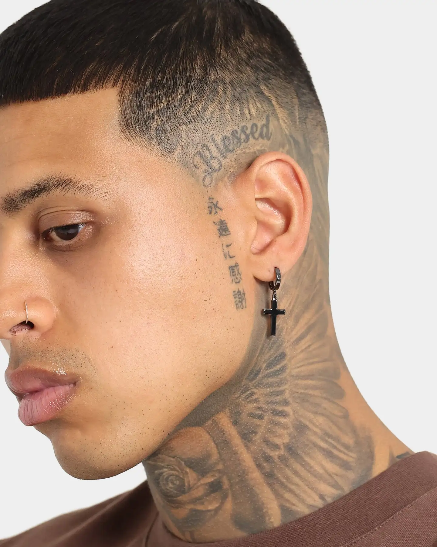 NXS Mini Cross Earring Black - Image 3