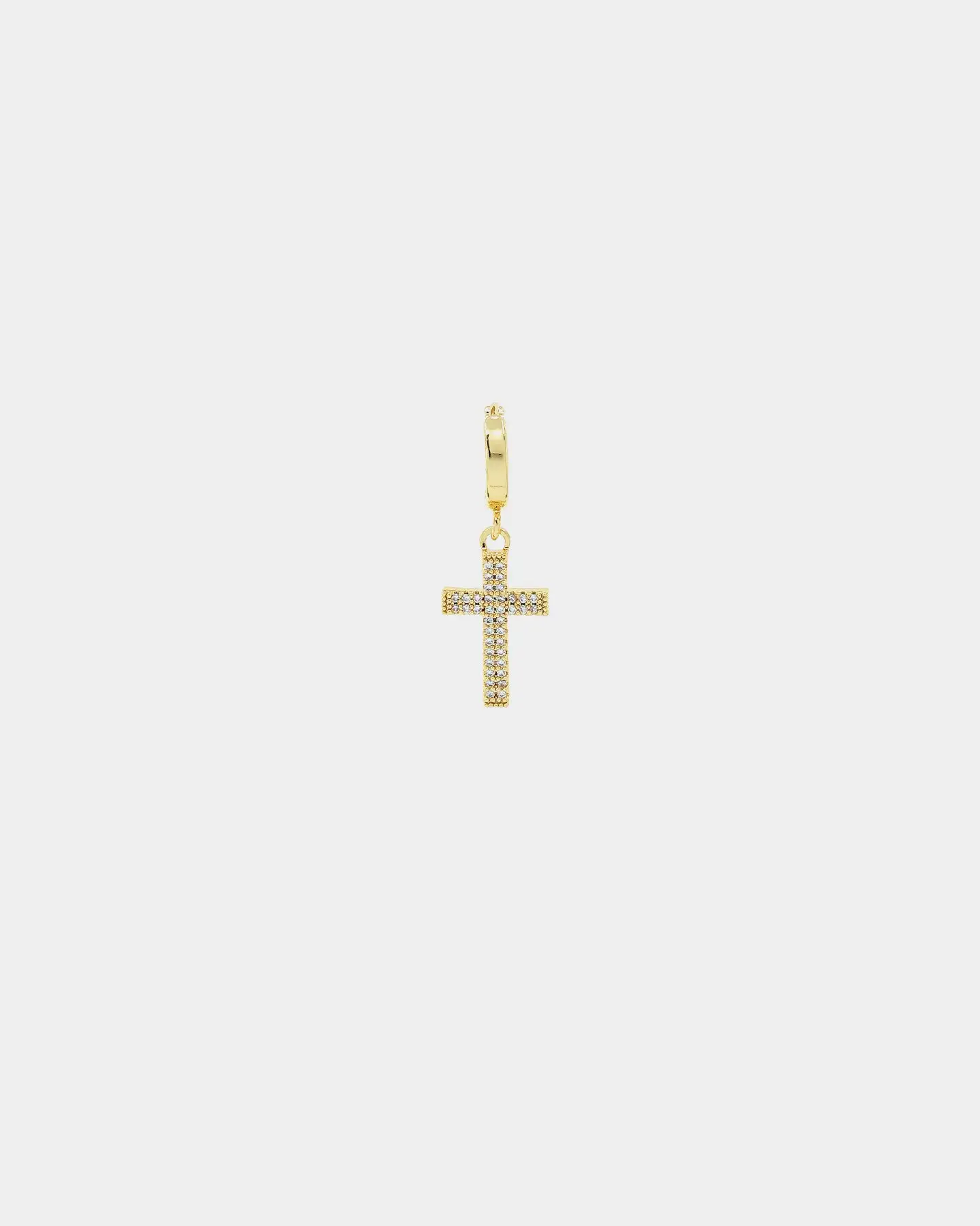 NXS Mini Cross Earring Iced Gold - Image 2