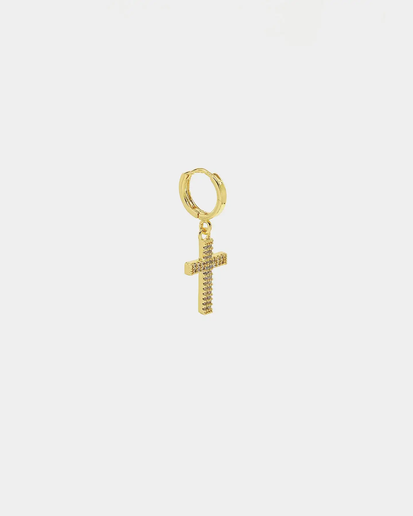 NXS Mini Cross Earring Iced Gold - Image 5
