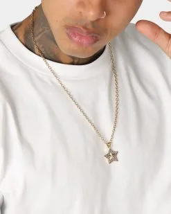 Wild For The Weekend Pop Punk Star Pendant Necklace Gold