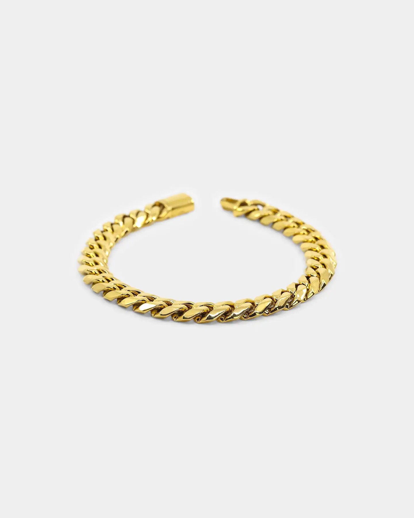 NXS 10mm Cuban Link Bracelet Gold - Image 2