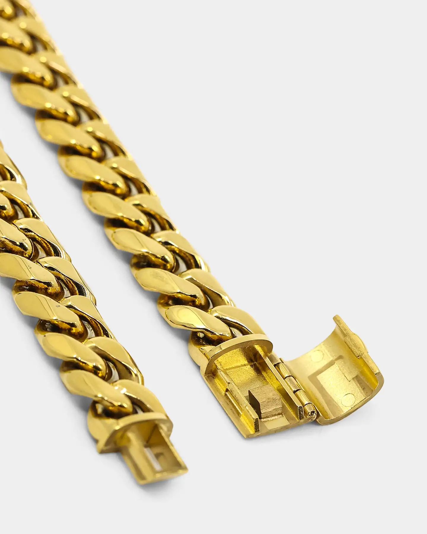 NXS 10mm Cuban Link Bracelet Gold - Image 6