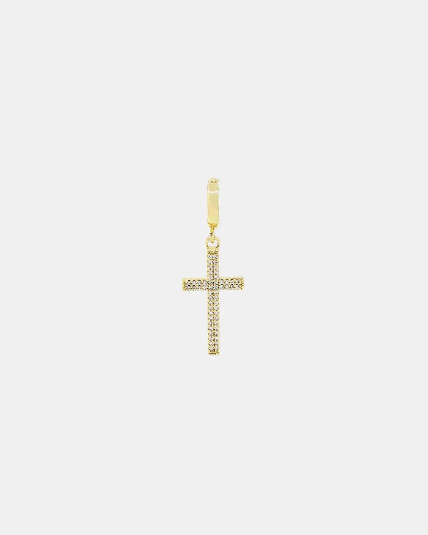 NXS Cross Earring Iced Gold - Image 3