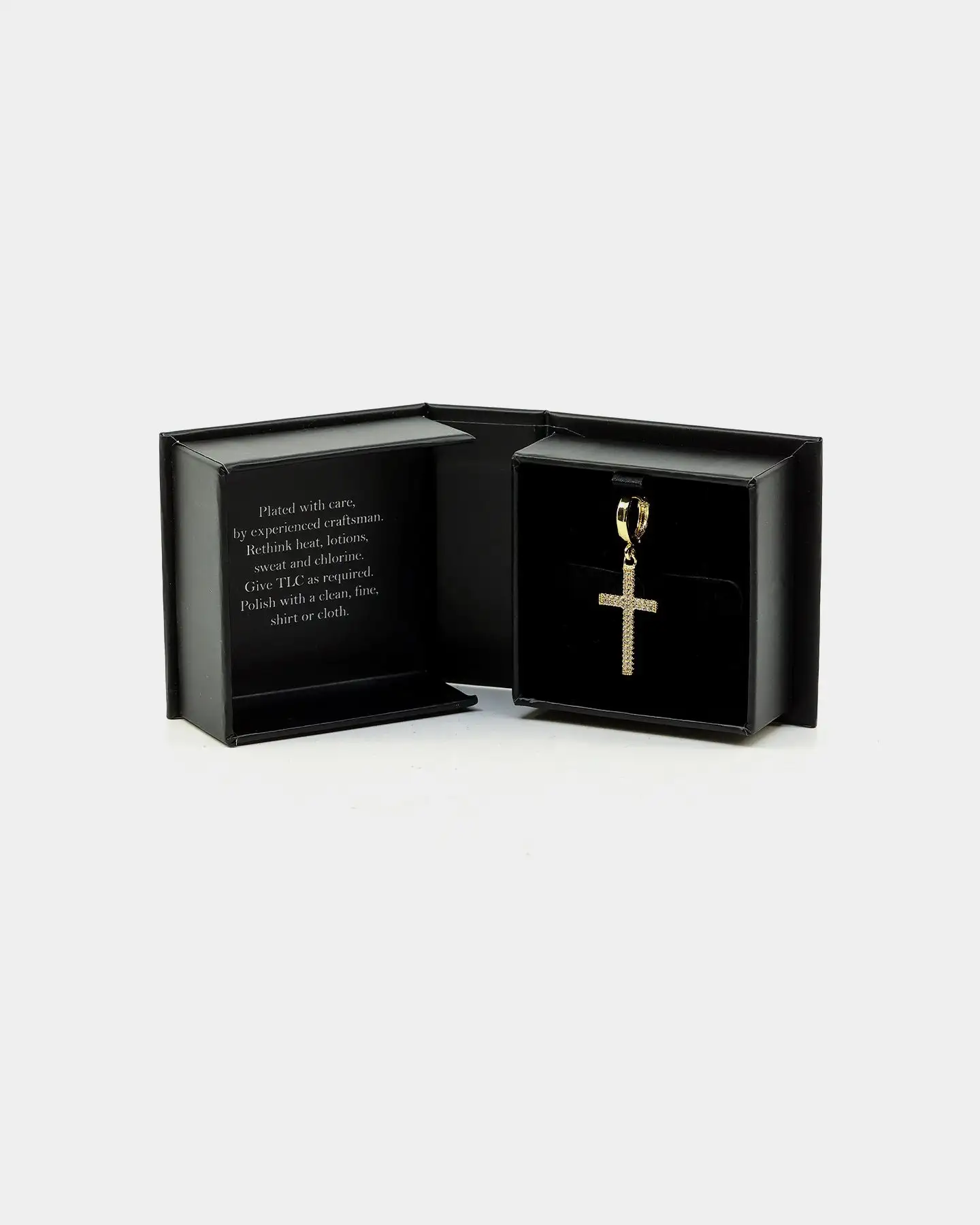 NXS Cross Earring Iced Gold - Image 4