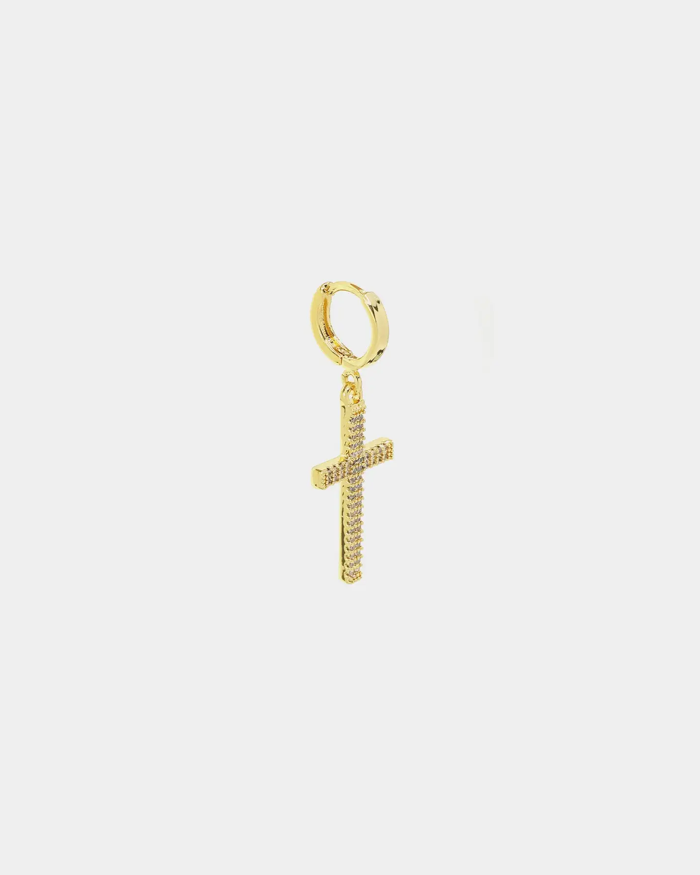 NXS Cross Earring Iced Gold - Image 6