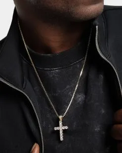 NXS Iced Cross Pendant Iced Gold