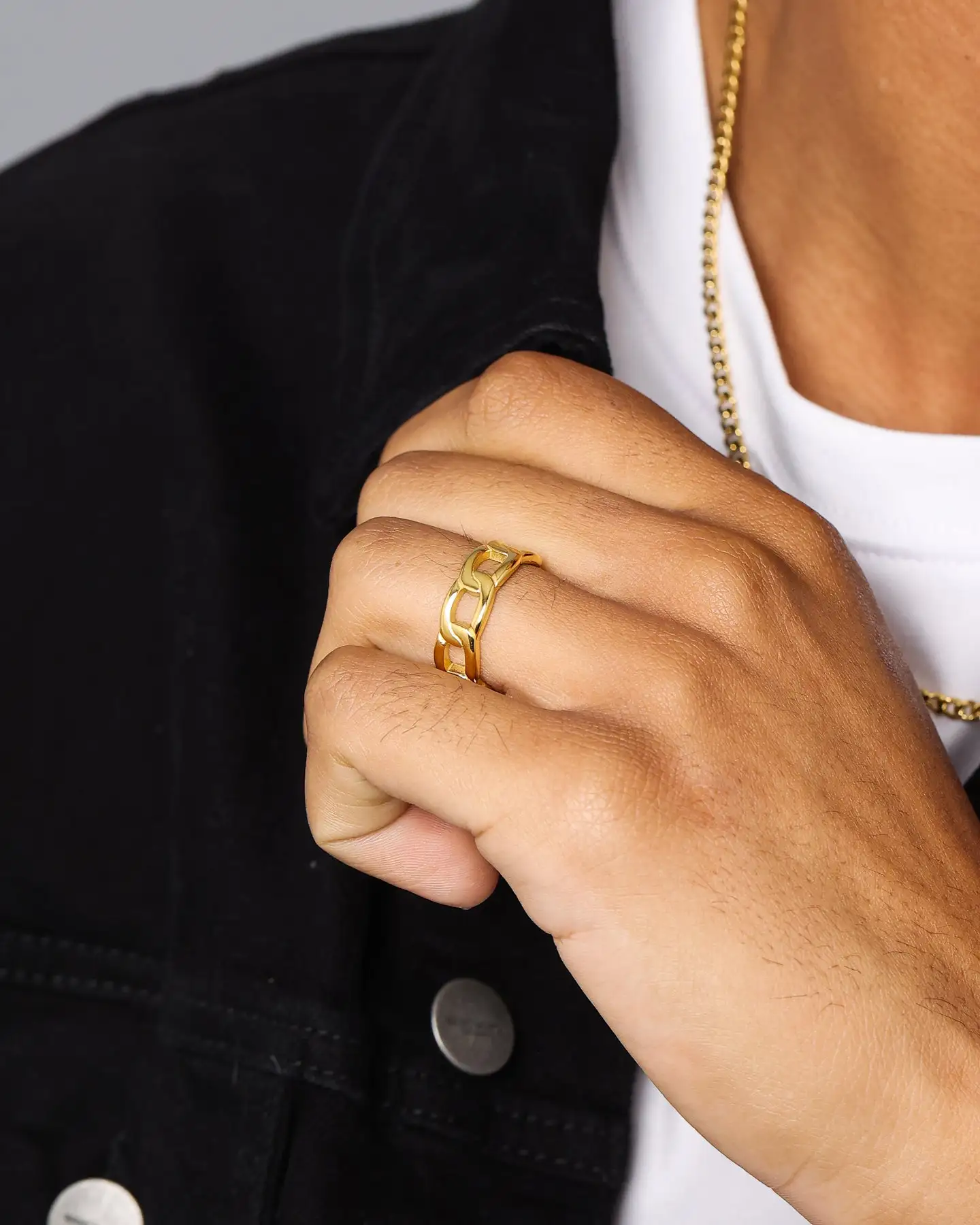 NXS Cuban Ring Gold - Image 4