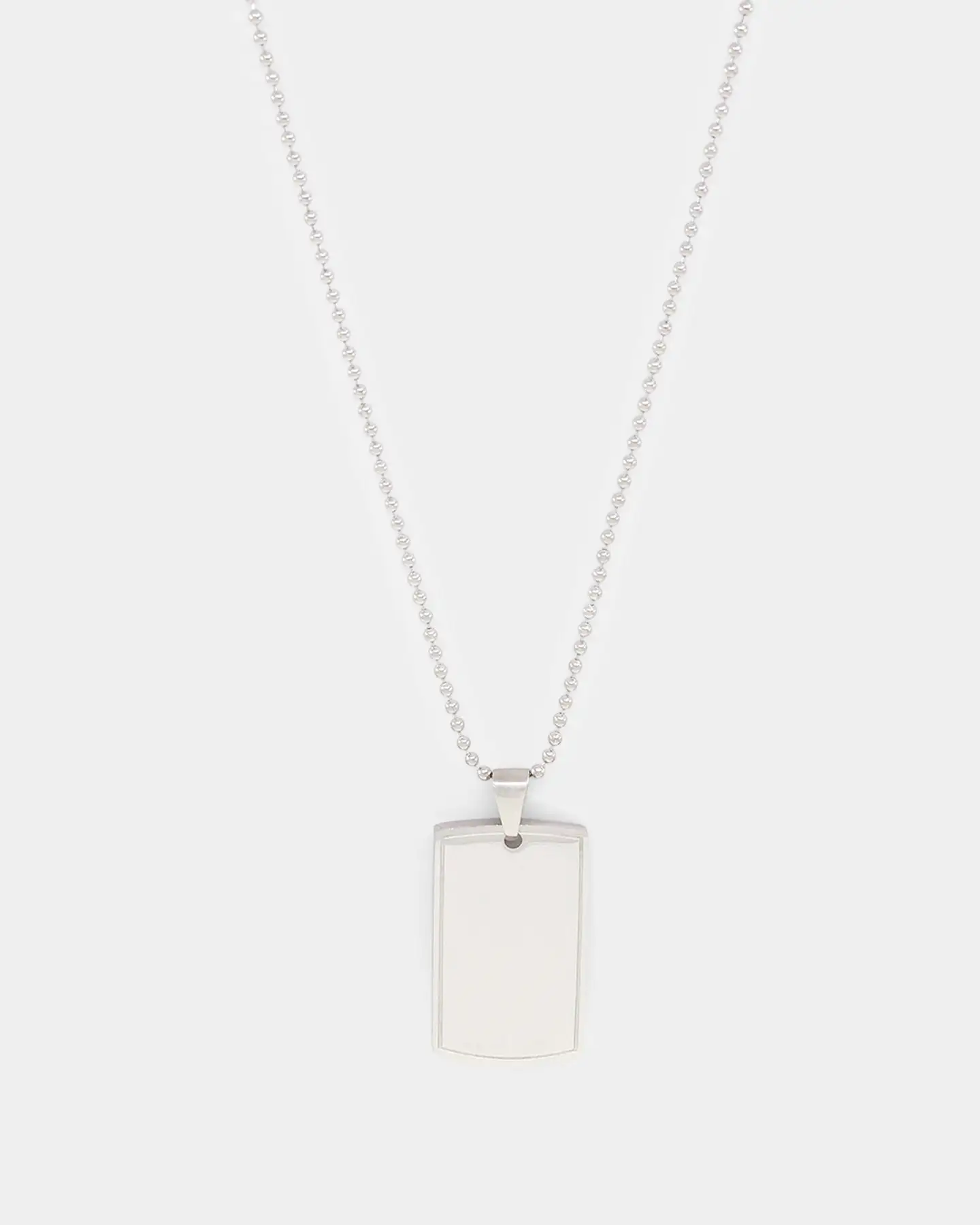 NXS Dog Tag Necklace White Gold - Image 2