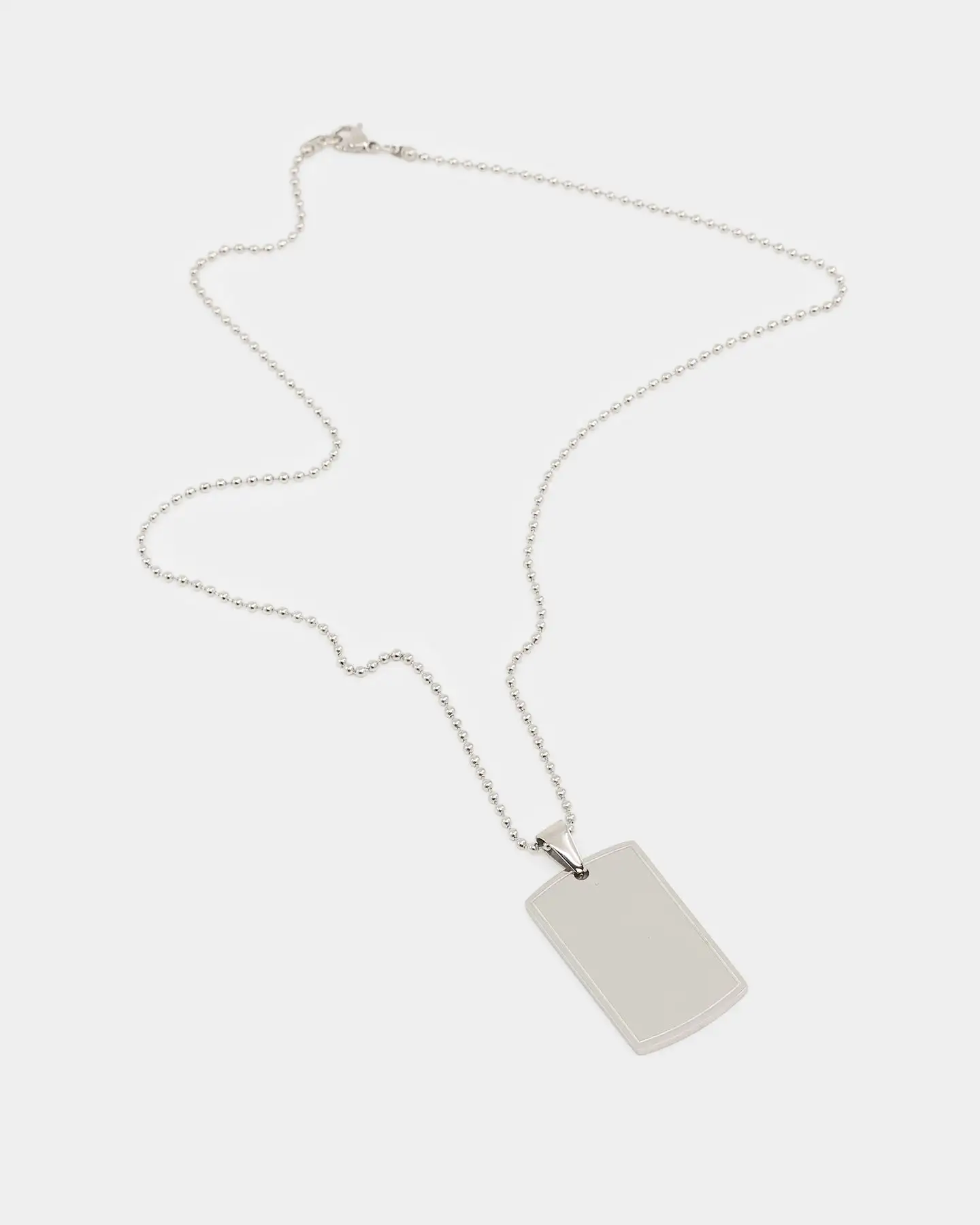 NXS Dog Tag Necklace White Gold - Image 7