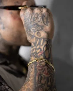 House Of Auric 6.4mm Double Curb Bracelet 18k Gold Vermeil