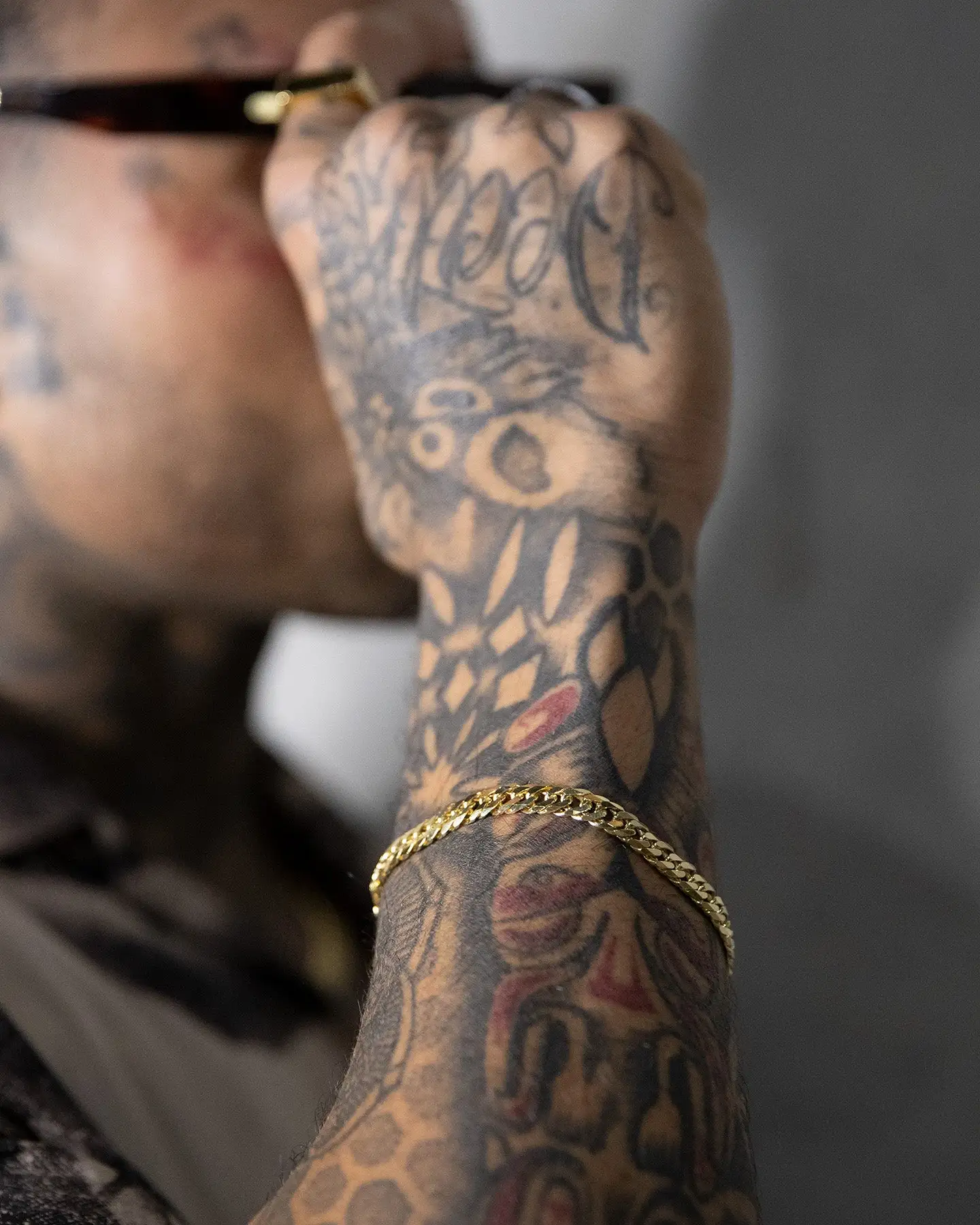 House Of Auric 6.4mm Double Curb Bracelet 18k Gold Vermeil