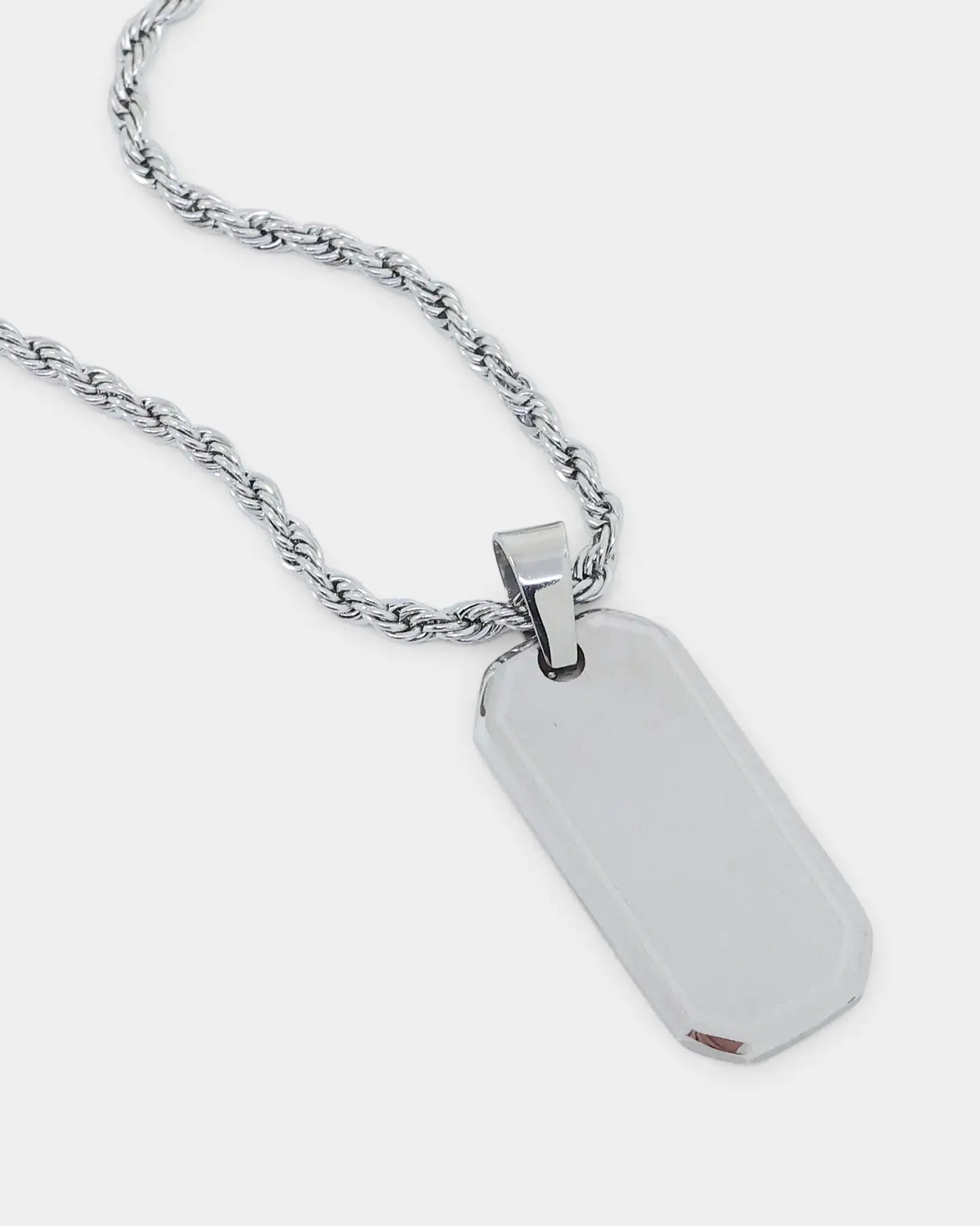 INFRA Tab Pendant Necklace Stainless Steel - Image 3