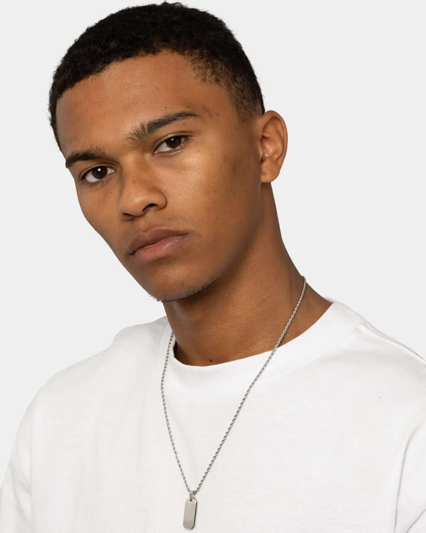 INFRA Tab Pendant Necklace Stainless Steel