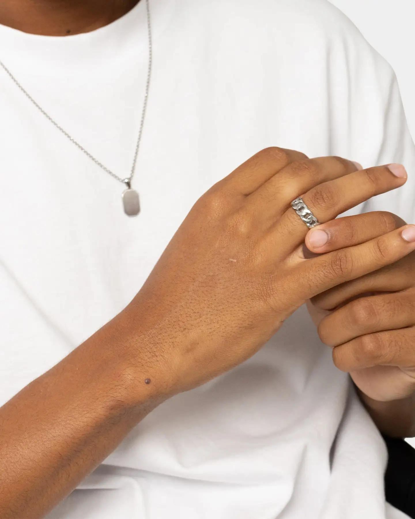 INFRA Uncle Steel Cut Cuban Ring Stainless Steel