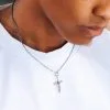 NXS Crucifix Pendant White Gold
