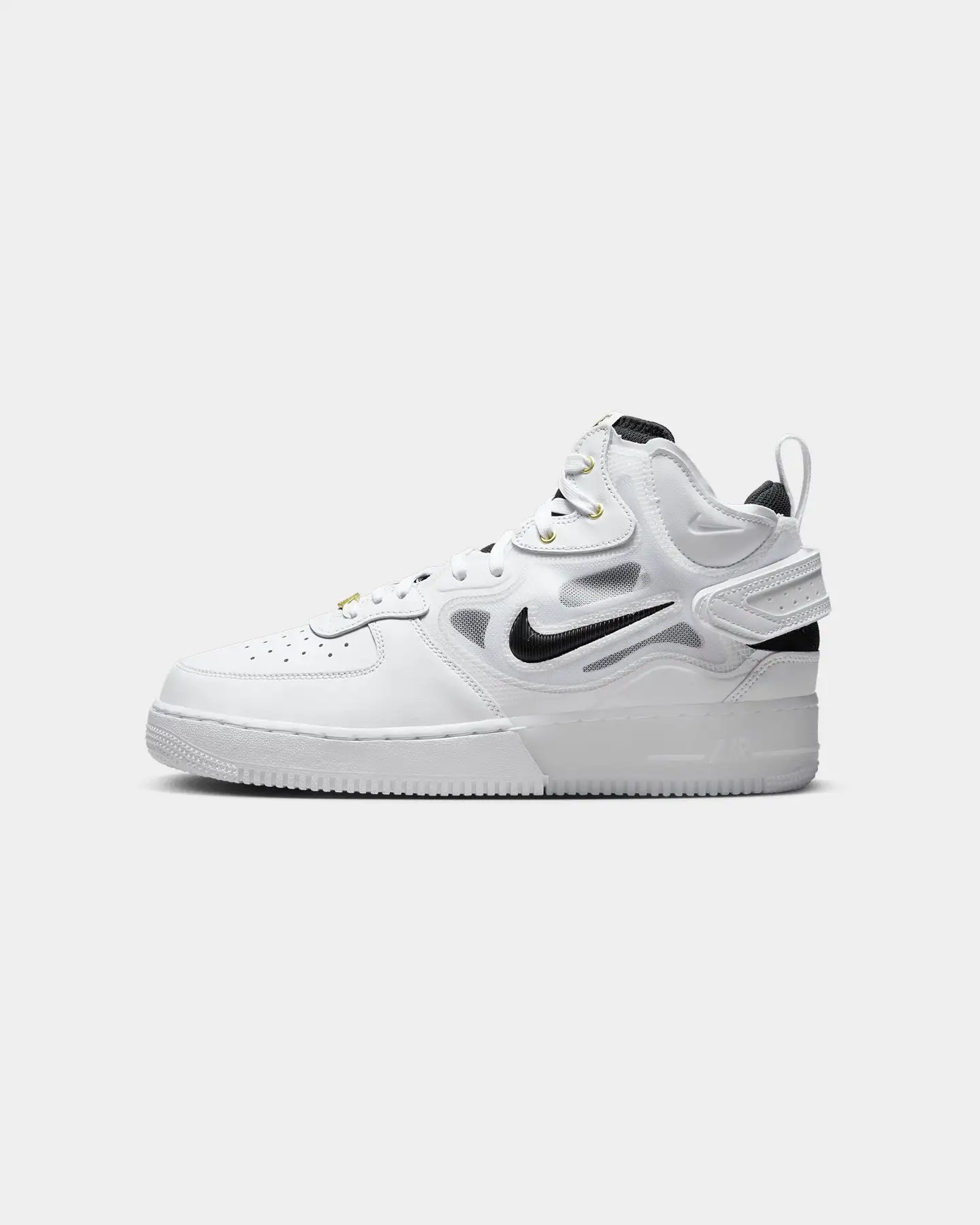 Nike Air Force 1 Mid React White/Black-Yellow