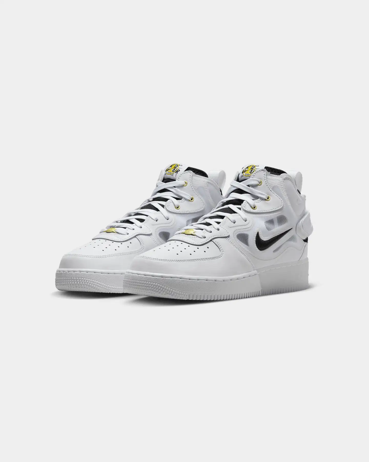 Nike Air Force 1 Mid React White/Black-Yellow - Image 2