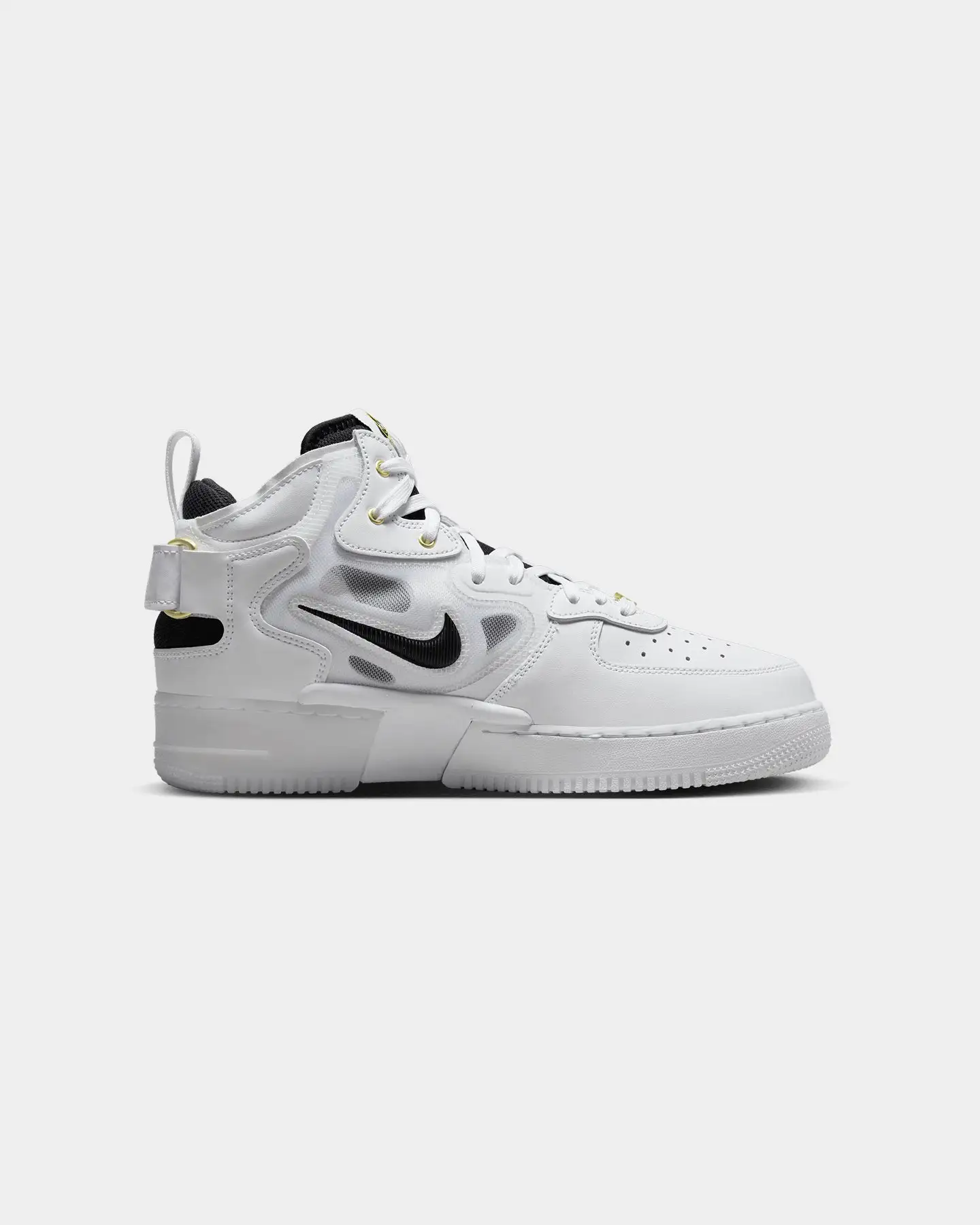 Nike Air Force 1 Mid React White/Black-Yellow - Image 4
