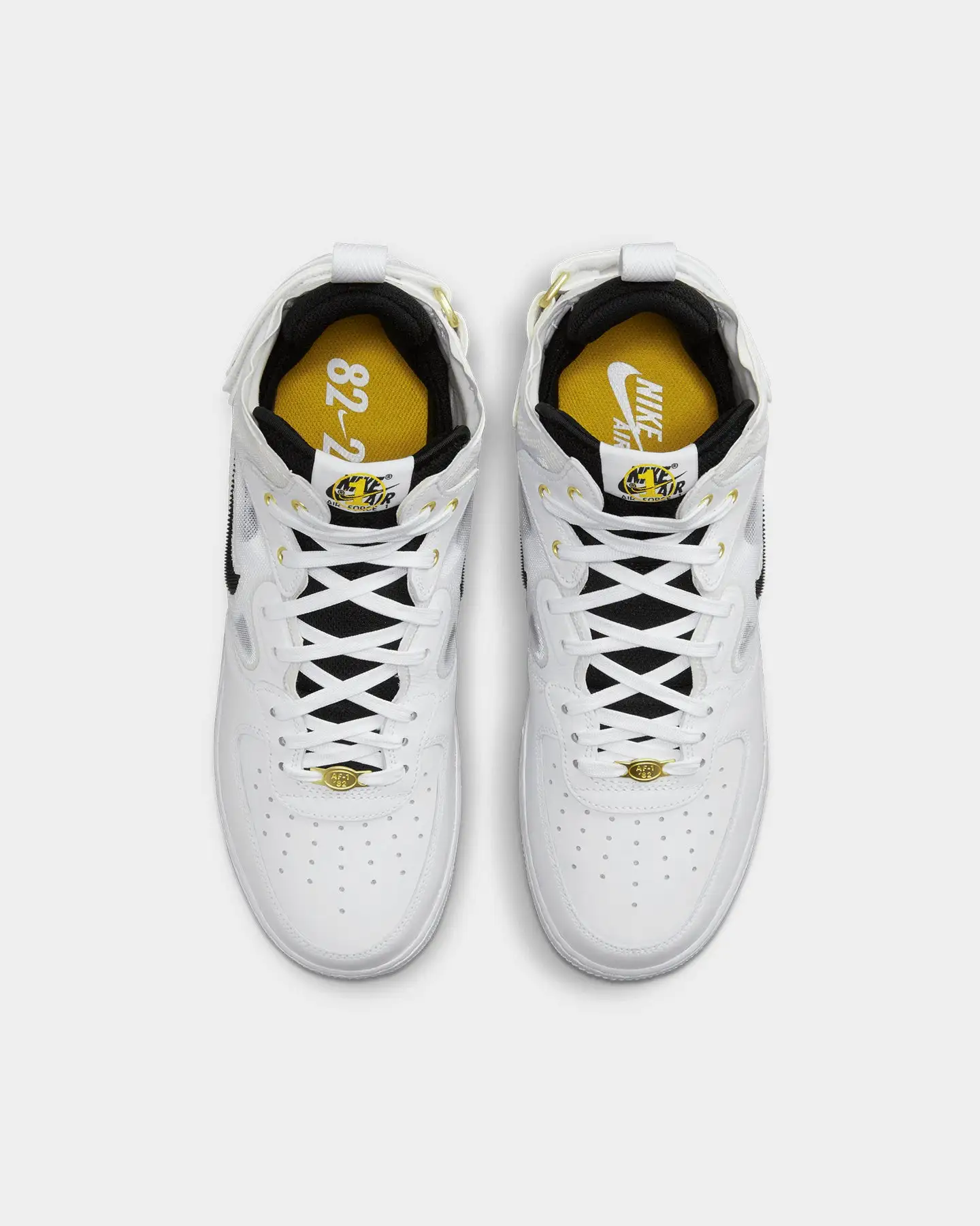 Nike Air Force 1 Mid React White/Black-Yellow - Image 7