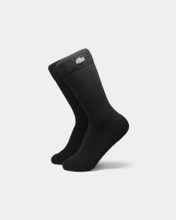 LACOSTE LOGO CREW SOCK BLACK