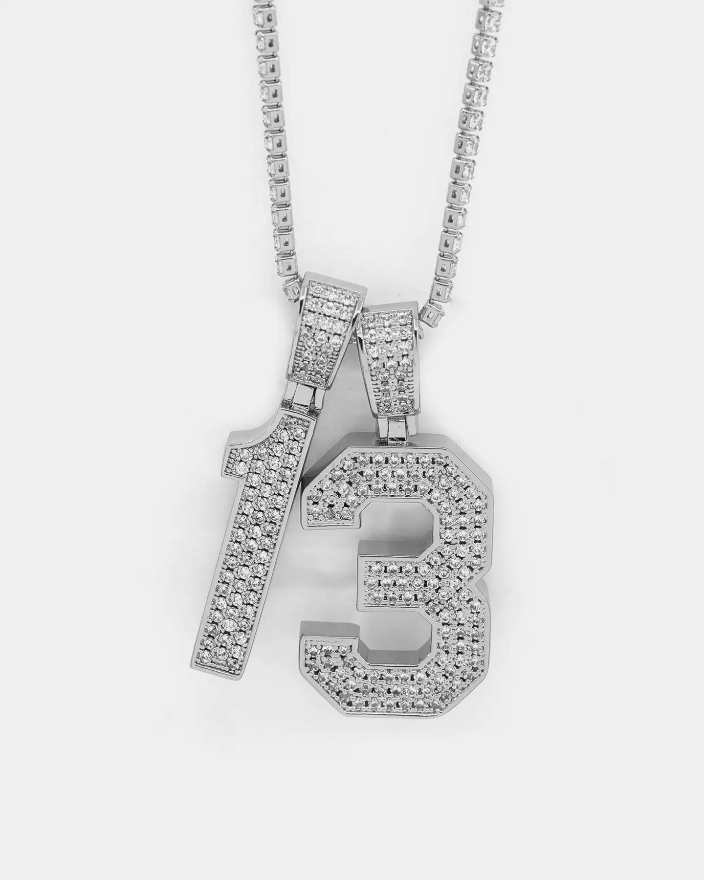 Saint Morta Men's Iced College Pendant Iced White Gold - Image 4