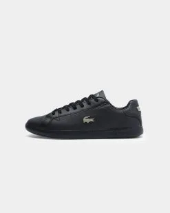 Lacoste Graduate Leather Trainers Black/Black