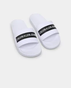 Calvin Klein Tape Institutional Slides Bright White