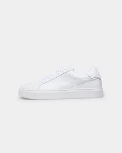 Calvin Klein Lace Up Leather Low Top Triple White