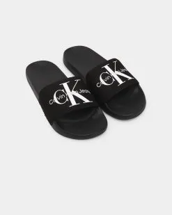 Calvin Klein Monogram Slides Black