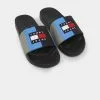 Tommy Jeans TJ Block Archive Pool Slides Black