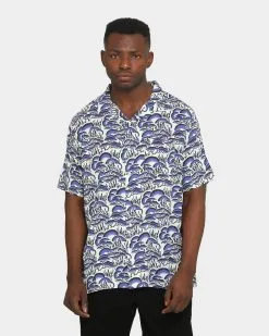 Stussy Coral Pattern Short Sleeve Shirt Blue