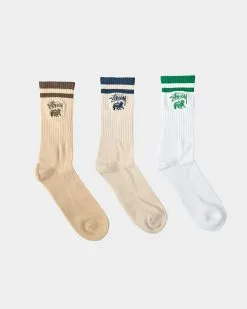 Stussy Rasta Stripe Sock 3pk Multi-Coloured
